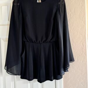 Chic Black Long Sleeve Romper